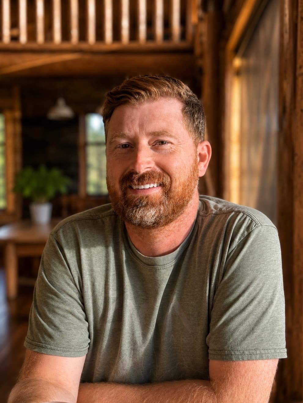 David Van Wagoner in a warm wood interior